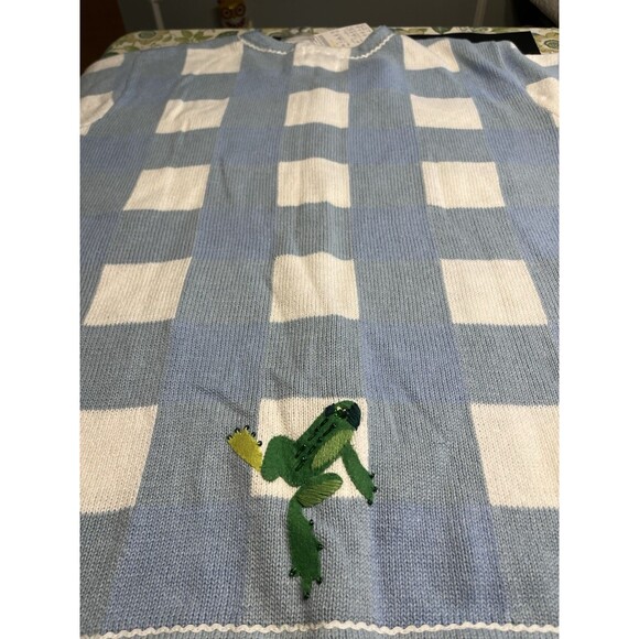 Quacker Factory Embroidered Frogs Button Down Short Sleeve Sweater 3X~ NWT - Picture 13 of 16